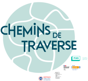 Logo Chemins de traverse, projet co-porté par PiNG, la MaFEST et le Cafoc de Nantes